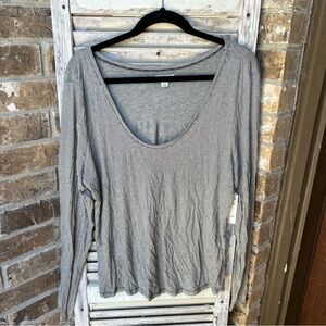 NWT Melrose and Market Women's  XXL  Black Stripe Classic Tee Shirt Long Sleeve.